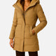 Women's quilted hooded puffer coat with front pockets