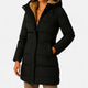 Women's quilted hooded puffer coat with front pockets