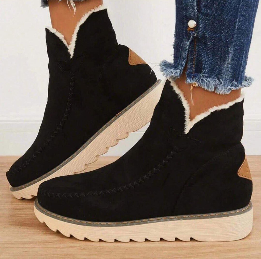 Women's Ankle Winter Boots in Black | Bellmere