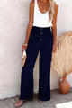 High-Waisted Trousers with Smocked Waist Bottom Collection in Olive Green (Almost Sold Out) - View 7 | Bellmere