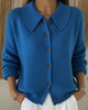 Women's button front collared cardigan with long sleeves