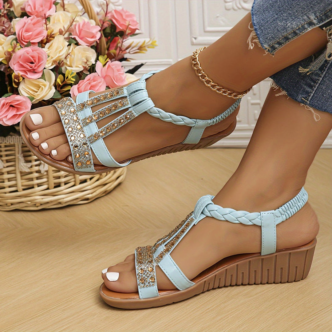 Karima | Women's Wedge Sandals Shimmer, shine, and step into something special