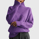 Women's geometric panel turtleneck jumper with long sleeves