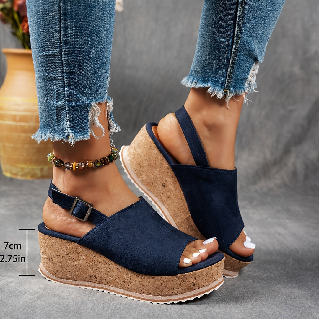 Ilaria | Women's Platform Buckle Sandals - EVA shock absorbing sole