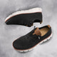 Men's low-top knit lace-up sneakers with round toes and segmented soles