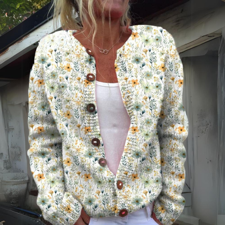 Women's long sleeve vest with textured 3D print