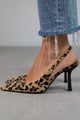 Sarah | Women's Khaki Leopard Print Pointed Toe Pumps