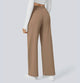 Women's high-waisted wide-leg trousers with side pockets
