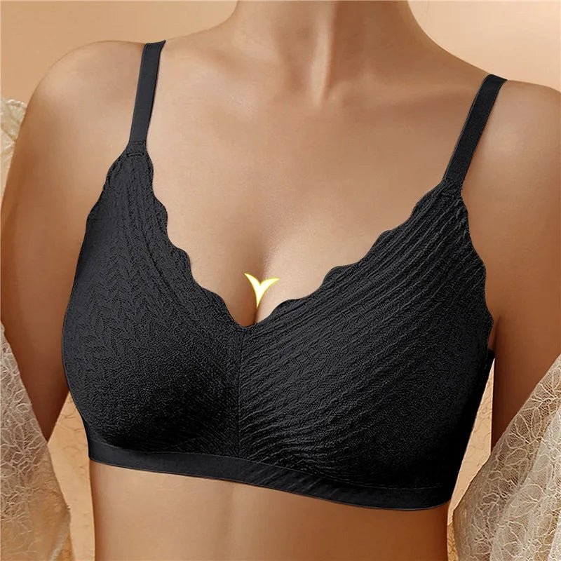 Seamless Comfort Bra with Adjustable Band in Black | Bellmere