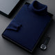 Plain ribbed turtleneck sweater folded in a presentation box