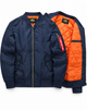 Men's quilted bomber jacket with stand collar, long sleeves and zip pockets
