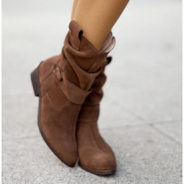 Ankle Boots with Zipper and Comfort Sole Shoes in Texan Brown - View 10 | Bellmere