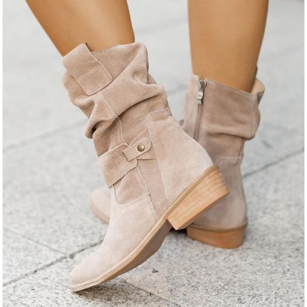 Ankle Boots with Zipper and Comfort Sole Shoes in Texan Brown - View 2 | Bellmere
