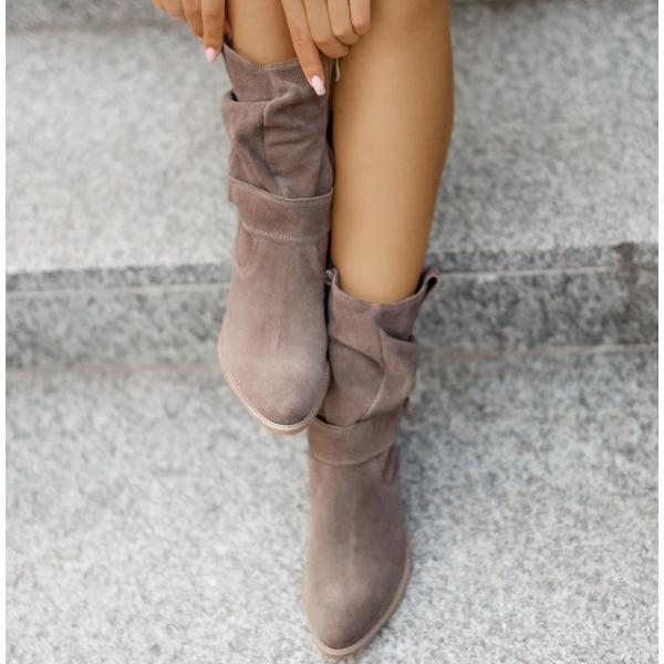 Ankle Boots with Zipper and Comfort Sole Shoes in Texan Brown - View 14 | Bellmere