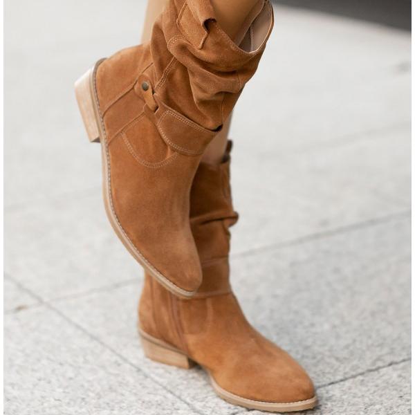 Ankle Boots with Zipper and Comfort Sole Shoes in Texan Brown - View 6 | Bellmere