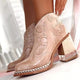 Women's Western Mid-Calf Boots in Dune Pink | Bellmere