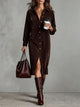 Women's Flared Hem Dress in Khaki - View 2 | Bellmere