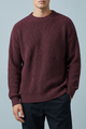 Men's relaxed ribbed crew neck sweater with long sleeves