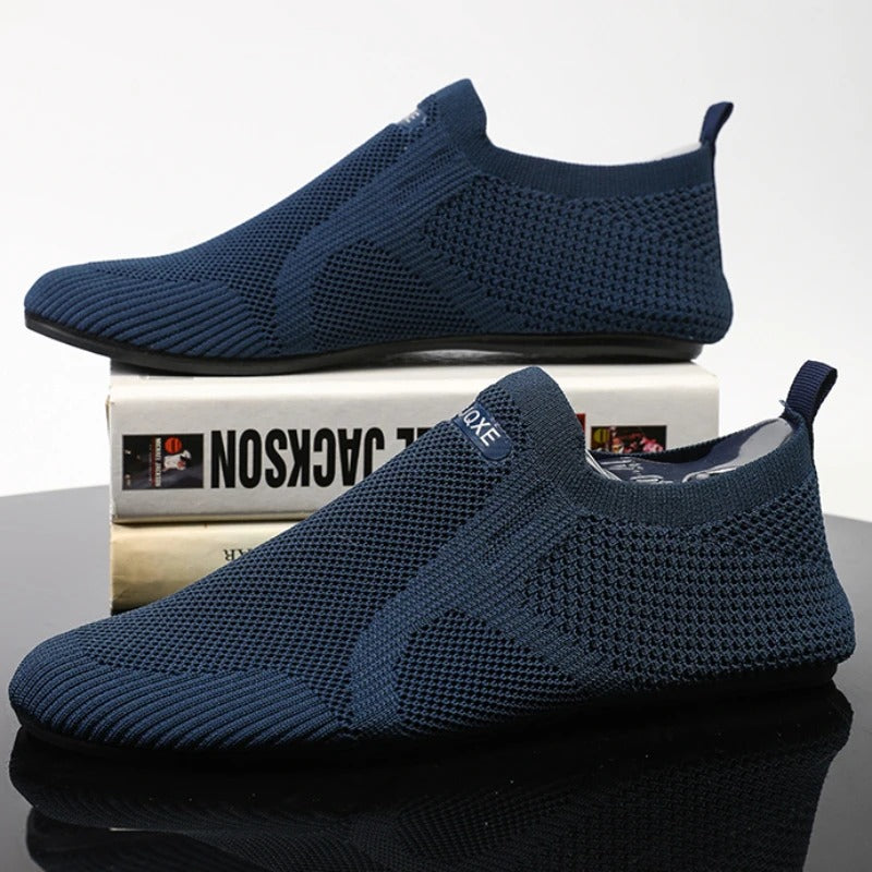 Knit barefoot-style slip-on shoes