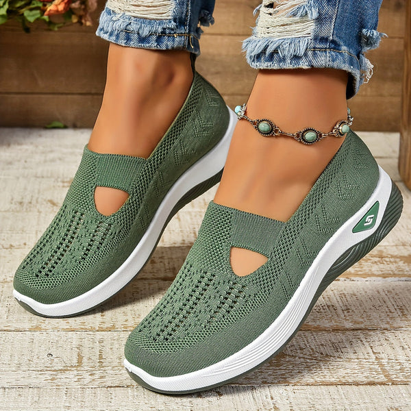 Lightweight Women's Slip-On Shoes in Green | Bellmere
