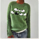 Women's Nordic Pattern Relaxed Fit Sweater in Grey/Rainbow - View 3 | Bellmere