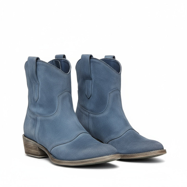 Vintage Western Ankle Boots in Brown - View 3 | Bellmere