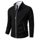 Men's textured zip cardigan with long sleeves, ribbed trims and hood