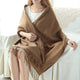Oversized fringed scarf shown draped around the neck in checked and plain variations