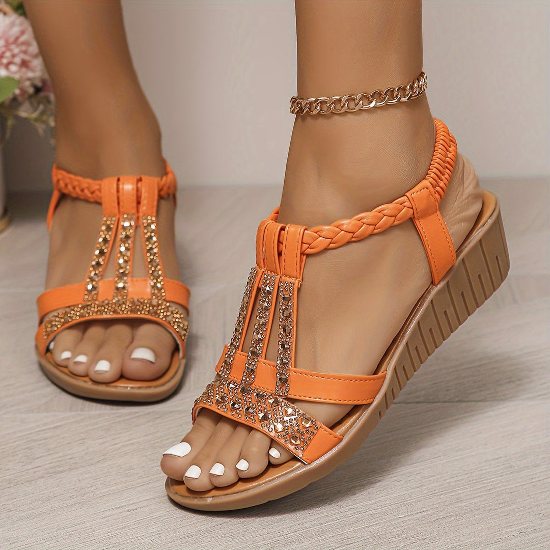 Karima | Women's Wedge Sandals Shimmer, shine, and step into something special
