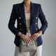 Women's double-breasted tailored blazer with lapels