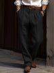 Men's pleated straight-leg trousers with belt loops and side pockets