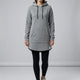 Women's hooded tunic sweatshirt with long sleeves and kangaroo pocket