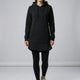 Women's hooded tunic sweatshirt with long sleeves and kangaroo pocket