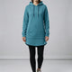 Women's hooded tunic sweatshirt with long sleeves and kangaroo pocket