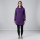 Women's hooded tunic sweatshirt with long sleeves and kangaroo pocket