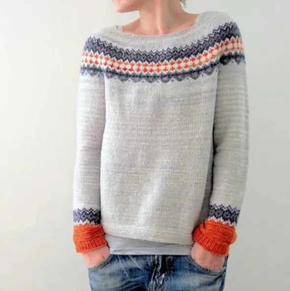 Women's multicolour Fair Isle crew neck sweater