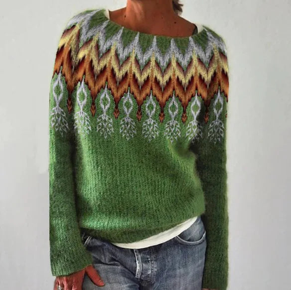 Women's multicolour Fair Isle crew neck sweater