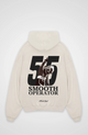 Oversized graphic hoodie with hood, ribbed trims and racing back print