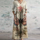 Retro Floral Maxi Dress in Light Blue - View 3 | Bellmere