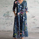 Retro Floral Maxi Dress in Light Blue - View 2 | Bellmere