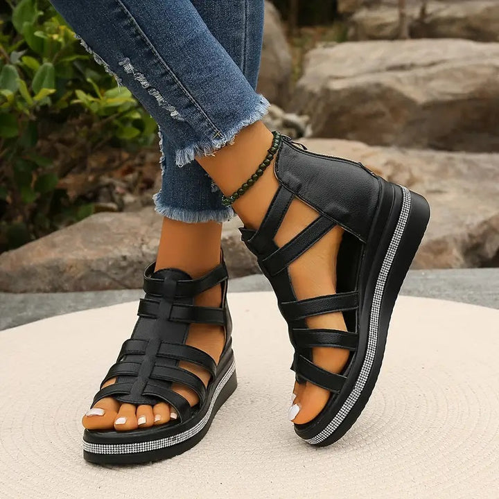 Women's Comfort Sandals Shoes in Black | Bellmere