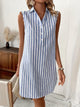 Women's Striped Shirt Dress in Blue | Bellmere