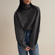 Women's turtleneck sweater with contrast trim and long sleeves