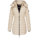 Women's longline quilted hooded jacket with zip front