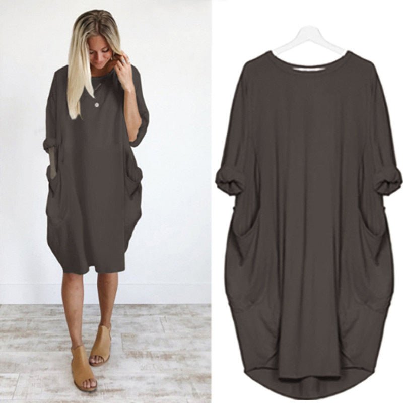 Gina Pocket Dress in Black - View 10 | Bellmere
