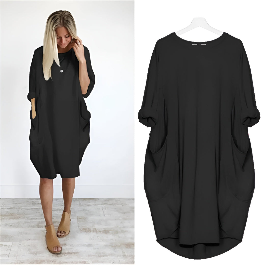 Gina Pocket Dress in Black | Bellmere