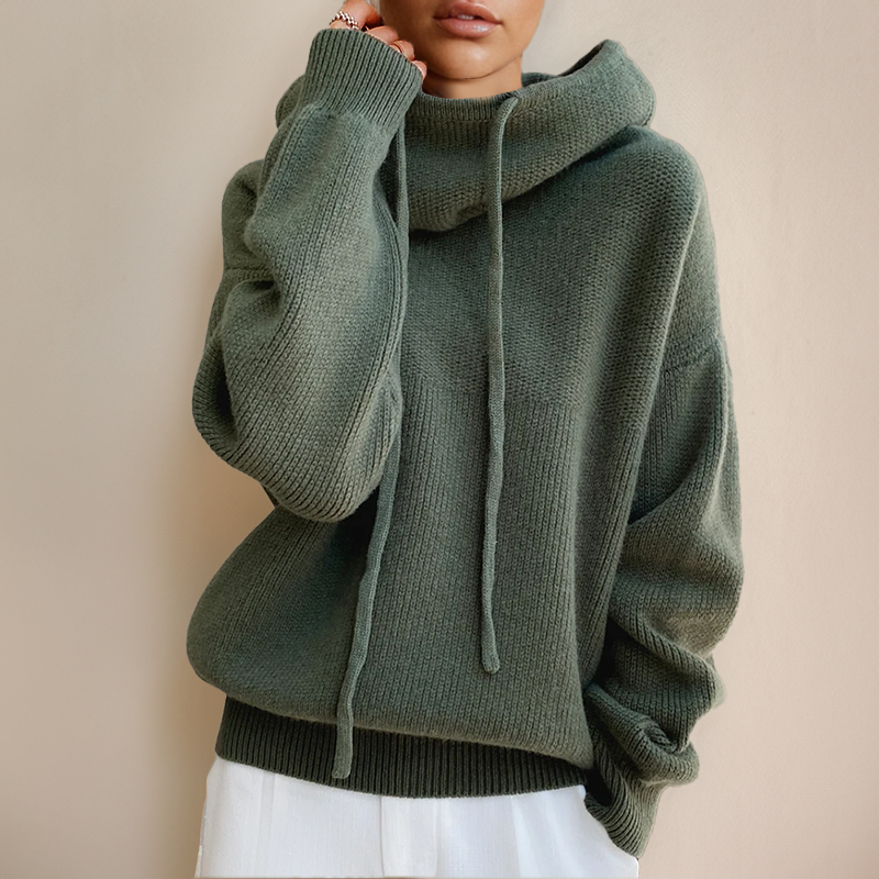 Women's Cozy Hoodie Sweater in Green | Bellmere