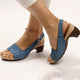 Iris | Women's Peep Toe Slingback Block Heel Sandals Buckle