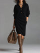 Women's Chic Sweater Dress in Yellow - View 4 | Bellmere