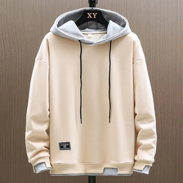 Unisex pullover hoodie with drawstring hood and long sleeves